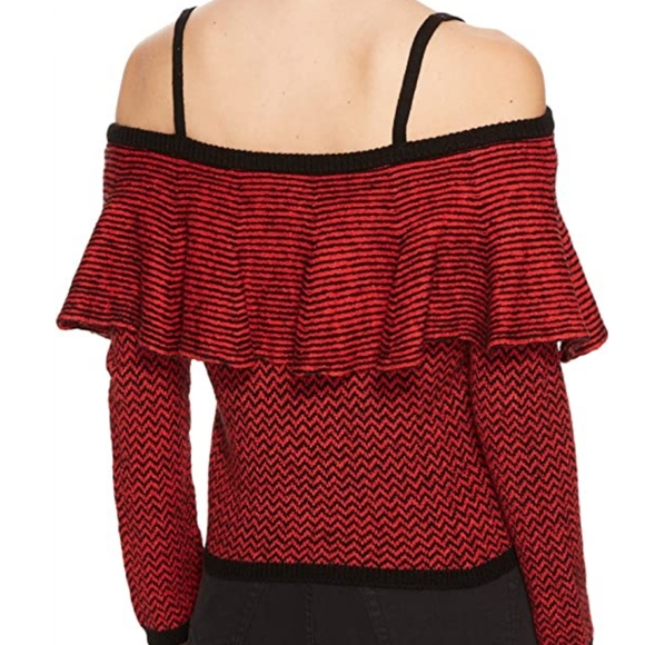 BB DAKOTA Debeney Striped Off-the-shoulder Sweater - Picture 5 of 13